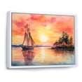 thumbnail image 3 of Designart "Sunset Palette Pastel Sailboat Silhouette VI" Oversized Transportation Framed Wall Art - Modern Orange Boat Sailing Entryway Framed Wall Art Print, 3 of 7