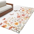 thumbnail image 2 of Rectangle Area Rug 4x6ft,Retro Watercolor Floral Butterfly Washable Carpet Non-Slip Runner Accent Rugs Indoor Floor Mat for Bedroom Living Room Decor,Spring Ombre Flower Leaf, 2 of 9
