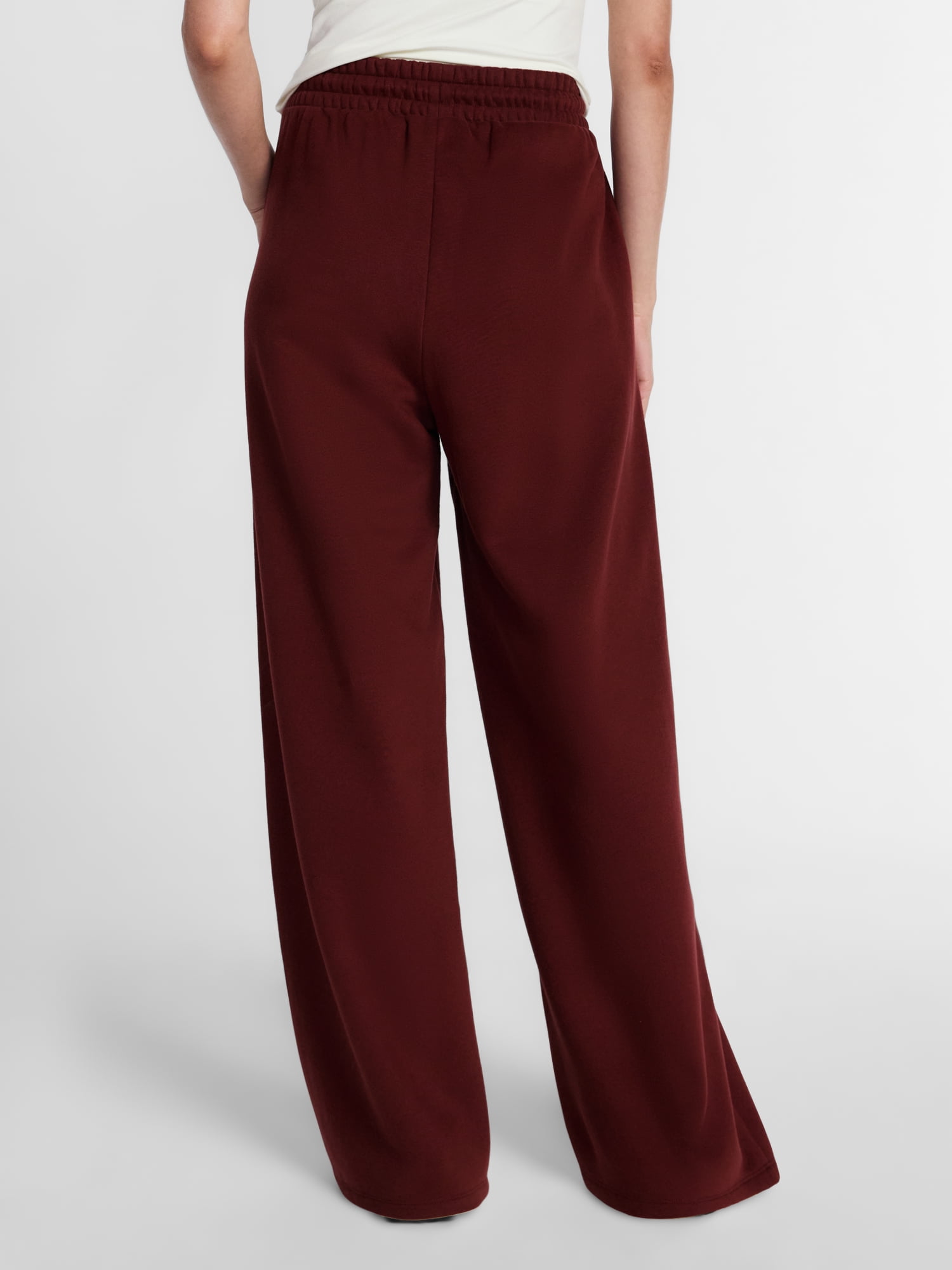 Athletic Works Women's Wide Leg Fleece Pants, 30'' Inseam, Sizes XS-XXXL