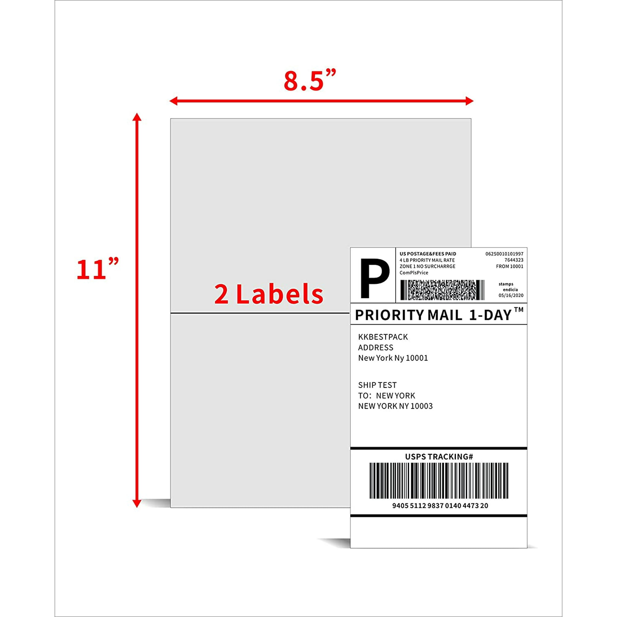 Half Sheet Shipping Labels for Laser and Inkjet Printers – 2 ...