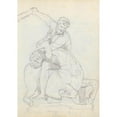 thumbnail image 2 of John Flaxman 11x14 Gold Ornate Wood Frame and Double Matted Museum Art Print Titled - Hercules and the Centaur, Via De’ Rondinelli, Florence (1787), 2 of 4