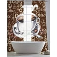 thumbnail image 5 of Coffee Cup Beans Sheer Curtains for Living Room Bedroom, Cafe Retro Dark Brown Background Vintage Light Filtering Sheer Curtains, Rod Pocket Voile Window Drapes, 2 Panels Set 52"x 108", 5 of 7
