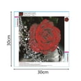 thumbnail image 4 of 5D rosa roja flor redonda diamantes de imitación punto de cruz DIY cristal Floral arte costura hogar Oficina bordado diamante pintura Methold JJ12247-00, 4 of 5
