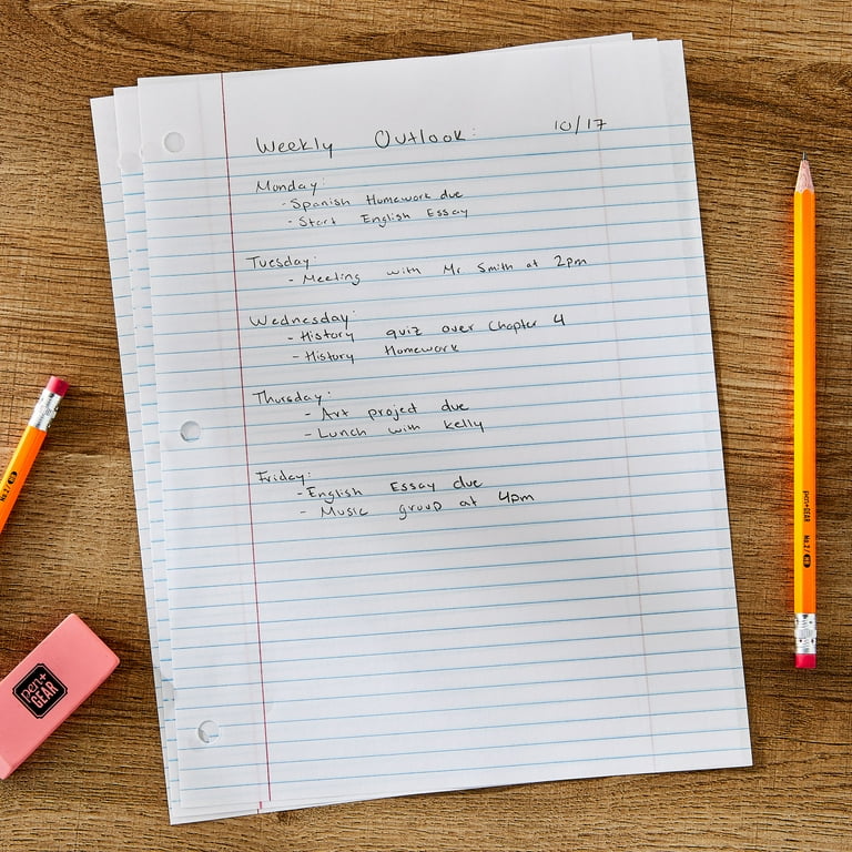 Pen+Gear College Ruled Filler Paper, 10.5