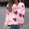 thumbnail image 1 of BVOFAR T-Shirts à Manches Longues Col Rond pour Femmes Imprimé Cœur Mignon Décontracté Grande Taille Tops Confortables 2025, 1 of 5