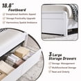 thumbnail image 5 of Aitjunz Modern King Size Bed Frame with 50" Tall Headboard and 3 Storage Drawers, Wood Platform Bed with Curved Design, No Box Spring Needed, White, 5 of 8