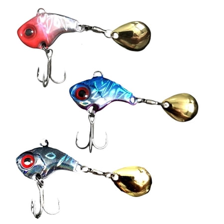 Etalchic 3Pcs Fishing Spoons Lures Metal Lures Fish Baits Set Trout Casting Spinner Spoon Fish Baits Steel Treble Hook Fishhooks
