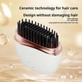 thumbnail image 4 of Cepillo alisador de pelo inalámbrico, calentamiento rápido en 30 segundos, peine de cerámica, recargable, tamaño viaje, blanco., 4 of 5