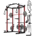 thumbnail image 1 of Memoryfield Power Cage with Cable Crossover System, Carbon Steel Power Rack Home Gym with LAT Pulldown, J-Hooks, Dip Handles & Landmine Attachment, 1 of 9