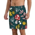 thumbnail image 2 of Disketp Men'S Swim Trunks Hawaiian Breathable Surf Beach Swimsuits Mesh Lining Beach Shorts With Pockets-Cartoon Leaf Mushroom Red, 2 of 9