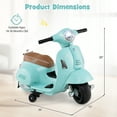 thumbnail image 3 of Costway Kids Ride on Motorcycle with Training Wheels Headlight Horn 6V Battery Green, 3 of 9