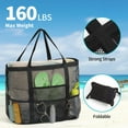 thumbnail image 6 of Waterproof Mesh Beach Bag, Lightweight & Foldable Pool Bag for Gym Beach Travel Daily Bag, Beach Accessories, Black, 6 of 8