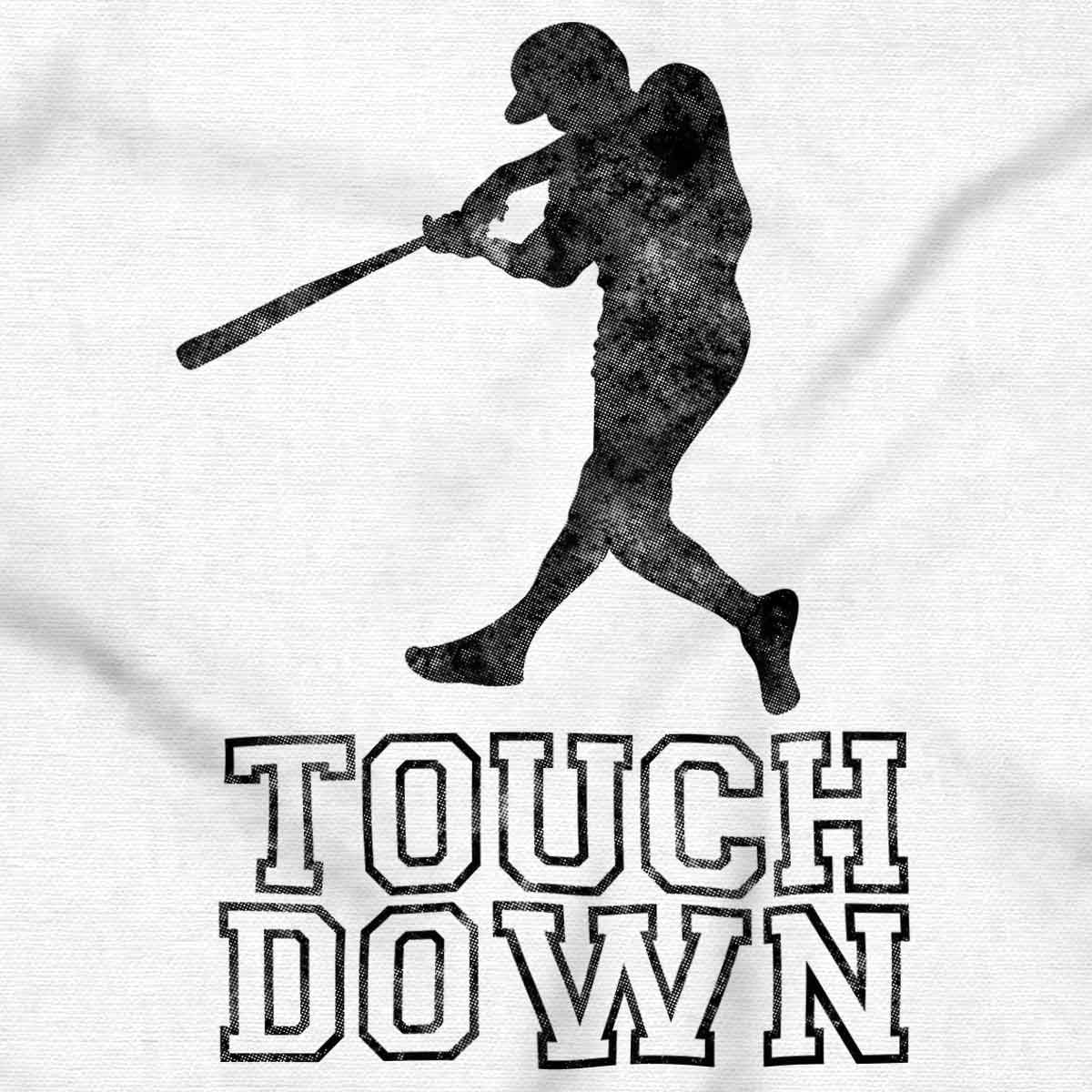 Funny Touch Down Baseball Swing Joke Plus Size Crewneck Graphic Tee Shirt Brisco Brands 5X