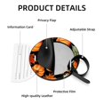 thumbnail image 4 of Maple Leaf Pumpkin Set of 2pcs PU Leather Round Suitcase Tags with Privacy Cover and Name ID Tag - Ideal for Travel Luggage, Handbags, Backpacks, School Bags, 4 of 6