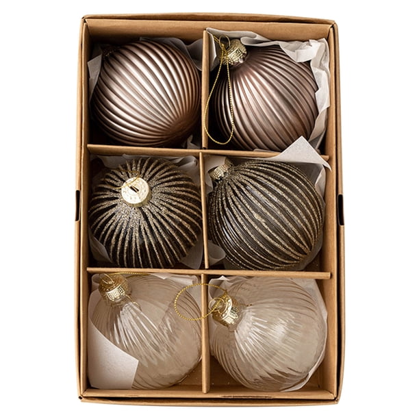 Decoraciones de Árbol de Navidad, 6cm 6Pc Decoraciones de Navidad Bola de Árbol Bauble Ornamento Colgante, Decoración de Fiesta de Plástico a Prueba de Rompimientos para Coronas de Mesa de Chimenea
