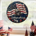 thumbnail image 4 of Wooden Patriotic Hanging Decor for Independence Day, Round American Flag Wall Sign for Home Porch, Festival Celebration Board, 4 of 6