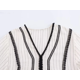 thumbnail image 4 of HH TRAF Vestido de verano informal con escote en V profundo y rayas pastorales para mujer, vestido elegante de calle con dobladillo dividido y manga larga para mujer, 4 of 4