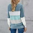 thumbnail image 2 of Vedolay Womens Long Sleeve Tops Womens V-Neck Ribbed Long Sleeve Slim Knit Sweater Fall 2023 Trendy Clothes,Light Blue S, 2 of 4