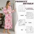 thumbnail image 6 of Tutolipy Nightgowns for Women Strawberry Flower Printed Sleepwear V Neck Loungewear Long Sleeve Nightshirts Comfy House Dress for Home, S, 6 of 7