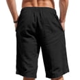 thumbnail image 4 of Mens Capri Pants Summer Casual Elastic Waist Straight Leg Lightweight Cotton Linen Cropped Pants with Pockets, 4 of 9