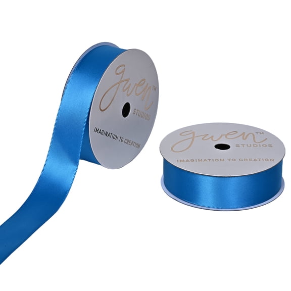 Gwen Studios 7/8" Blue Satin Ribbon, 6 Yards
