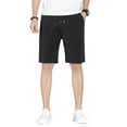 thumbnail image 6 of zeranth Men Summer Casual Shorts Elastic Waist Adjustable Drawstring Cargo Shorts with Pockets Solid Color Wide Leg Knee-length Short Pants, 6 of 7