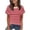 Red, variant on Blouses for Women Striped Short Sleeve Shirt Trendy Crew Neck Tops Plus Size Fashion Pink XL