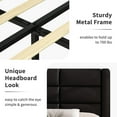 thumbnail image 4 of 4 EVER WINNER Full Bed Frame with LED Light, Modern Upholstered Platform Bed Frame Headboard and Footboard, Black Full Size Bed Frame, Black, 4 of 6
