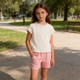 thumbnail image 5 of zbxnLI Baby Girls Short Sleeve T Shirt Ruffle Hem Solid Color Crew Neck Casual Loose Summer Comfortable Top, 5 of 7