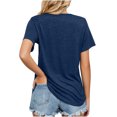 thumbnail image 3 of TIHLMK Shirts for Women Navy Women's Fashion Casual Solid Color Buttons Comfortable Short Sleeve Sweatshirt Tops Blouse Gift for Womens Tops, 3 of 9
