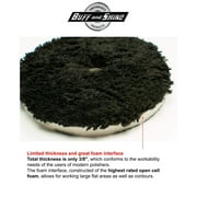 Buff and Shine - URO-Fiber Microfiber Finisher Pad 3 Inch Able to Cut, Polish Finish On Soft Paints Built Around The Gear-Driven Da, Long Throw Da Standard Polishers (2 Pad), Black (392MFP-BK)