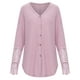 thumbnail image 1 of Blusa Con Cuello En V Cuello En V Blusa De Un Solo Pecho Panel De Encaje De Poliéster Camisa De Manga Larga Para Mujer Para Otoño E Invierno Rosa XL ANGGREK Otros, 1 of 8