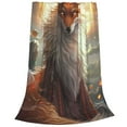 thumbnail image 2 of Balery Mystic Fox With Halo Manta de Felpa Suave y Acogedora – Cobija de Franela Aterciopelada para Cama, Lavable y Cálida para Sofá, Mascotas, Transpirable-50"x40", 2 of 7
