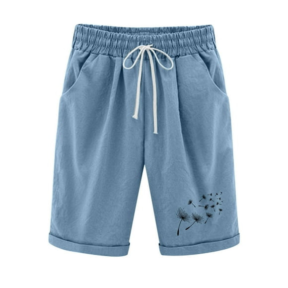 jovati High Waist Pants for Women Fashion Women Short Printed Tight High Waist Pocket Elasticity Sports Half Shorts Pants Features Shorts for Women High Waist High Waist Shorts for Women