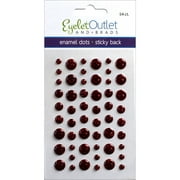 Eyelet Outlet Adhesive-Back Enamel Dots 54/Pkg-Glitter Red