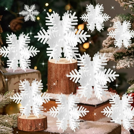 Ayieyill 8 Pcs Snowflake Decorations, Snowflake Christmas Decoration Indoor, Winter 3D Snowflake Christmas Tabletop Decor