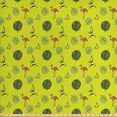 thumbnail image 1 of Tropical Sofa Upholstery Fabric by the Yard, Hawaiian Monstera Bananas and Flamingos, Decorative Fabric for DIY and Home Accents, Apple Green Multicolor by Ambesonne, 1 of 4