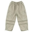 thumbnail image 2 of Cargo Pants Kids Casual Cargo Jogger Pants Straight Leg Khaki Cargo Pants with Pockets Girls Clothes Size 4-5 Years, 2 of 7