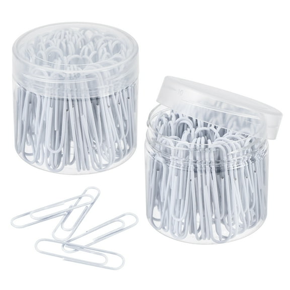 Uxcell Paper Clips 2 Inch Vinyl Coated with Box for Office Home White Count 200