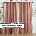 thumbnail image 2 of THD Willy Boho Damask Striped Patterned Window Back Tab Rod Pocket Curtains Bedroom - Light Blocking Darkening Window Panels, Set of 2, 2 of 8