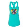 thumbnail image 2 of Cute Happy Smiling Dog Rainbow Pitbull Dog Lover Ladies Racerback Tank Top, Tahiti Blue, Large, 2 of 3