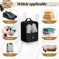thumbnail image 6 of 2 PCS Shoe Travel Bag, Shoes Bag Portable Shoe Packing Cubes 2 Layers Holds 3 Pair of Shoes Visual Waterproof Travel Luggage with Trolley Sleeve and Zipper for Business Trip Storage-Black, 6 of 8