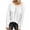 White, variant on ICHUANYI Womens Fashion Draped Crewneck Sweatshirt Lantern Sleeve Solid Color Shirt Soft Lightweight Loose Top Fall Winter Clothing 2023
