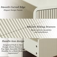 thumbnail image 2 of FURNIWAY Beige 5 Drawer Dresser Modern Curved Storage Cabinet with Push to Open Drawers for Bedroom Living Room Entryway, 2 of 9