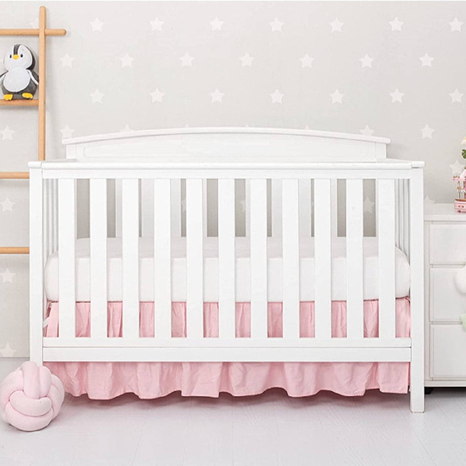 Homerr Crib Cover Elastic Band Crib Skirt Baby Crib Bed Skirt Easy Installation Soft Elastic Toddler Crib Skirt for Bedroom