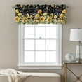 thumbnail image 3 of Summer Floral Valance Curtain Watercolor Sunflower Eucalyptus Leaves Letter Print Window Valances Rod Pocket Short Curtains Window Treatments for Kitchen Bedroom Bathroom Laundry 60" x 18", 3 of 9