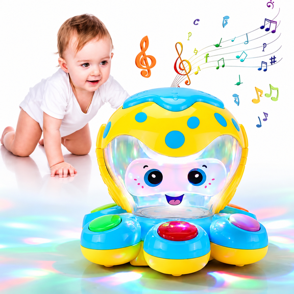 ANTIC DUCK Toddler Toys, Baby Toys 6-12 Months, Baby Learn Walk Party Crawling Toys, Infant Toys for 1 Year Old Girls Boys Gifts