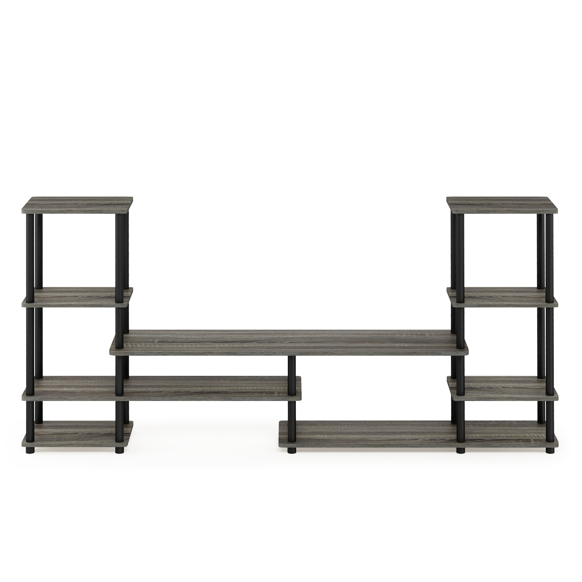 Furinno Turn-N-Tube Wood Grand Entertainment Center for TV up to 50" in Oak Gray