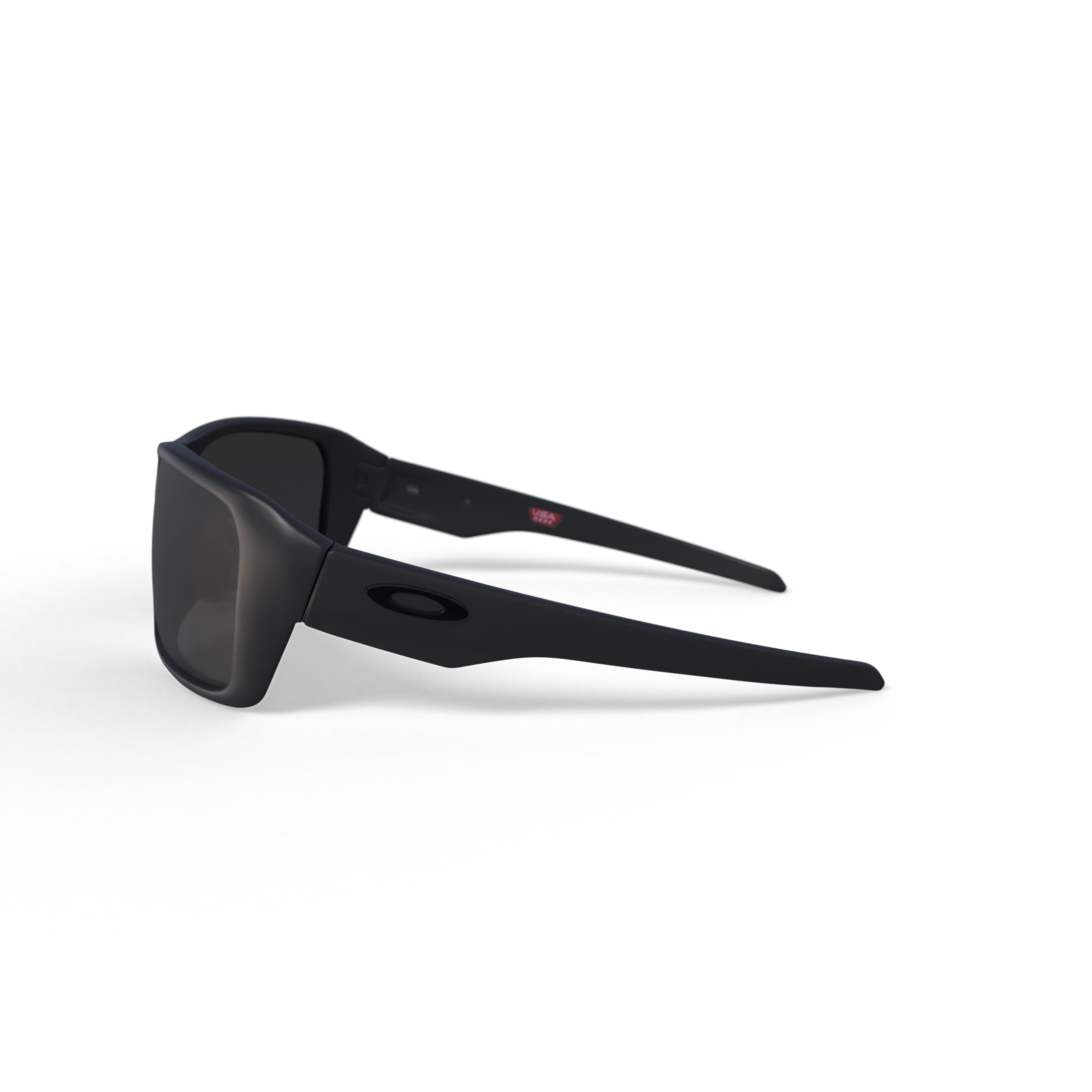 Oakley Double Edge Sunglasses, Rectangular Performance Eyeglasses, Size 66, Matte Black/Dark Grey