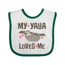 Inktastic My Yaya Loves Me Sloth Girls Baby Bib